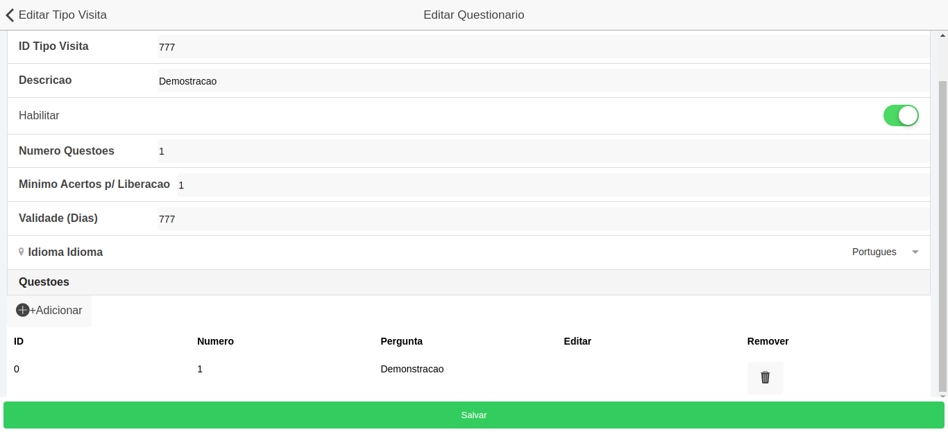 Adicionar pergunta