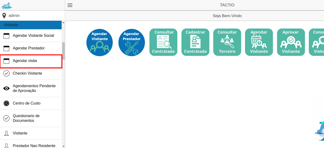 Menu Agendar Visita