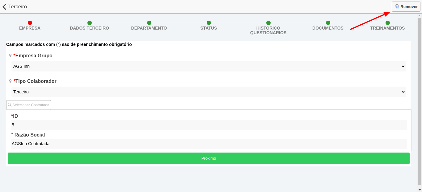 Botao remover